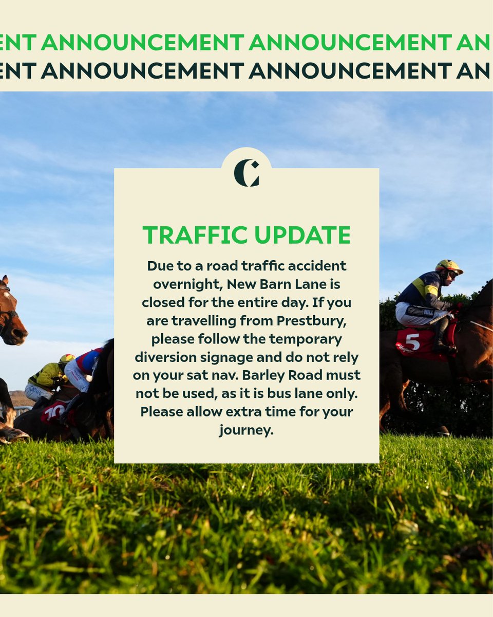A traffic update for our racegoers today 👇