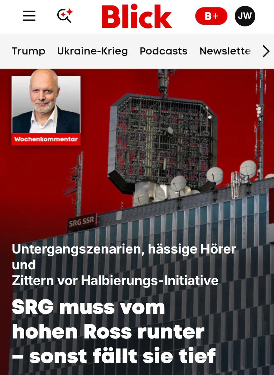 Die beste Medizin für die Zwangsgebührenverschleuderer bei der #SRG wäre sicher ein ganz klares JA zur Halbierungsinitiative am kommenden 8. März. 

Vielleicht würden die hochnäsdigen Damen und Herren bei diesem staatlichen Propaganda-Apparat so wieder ein bisschen Demut lernen.
