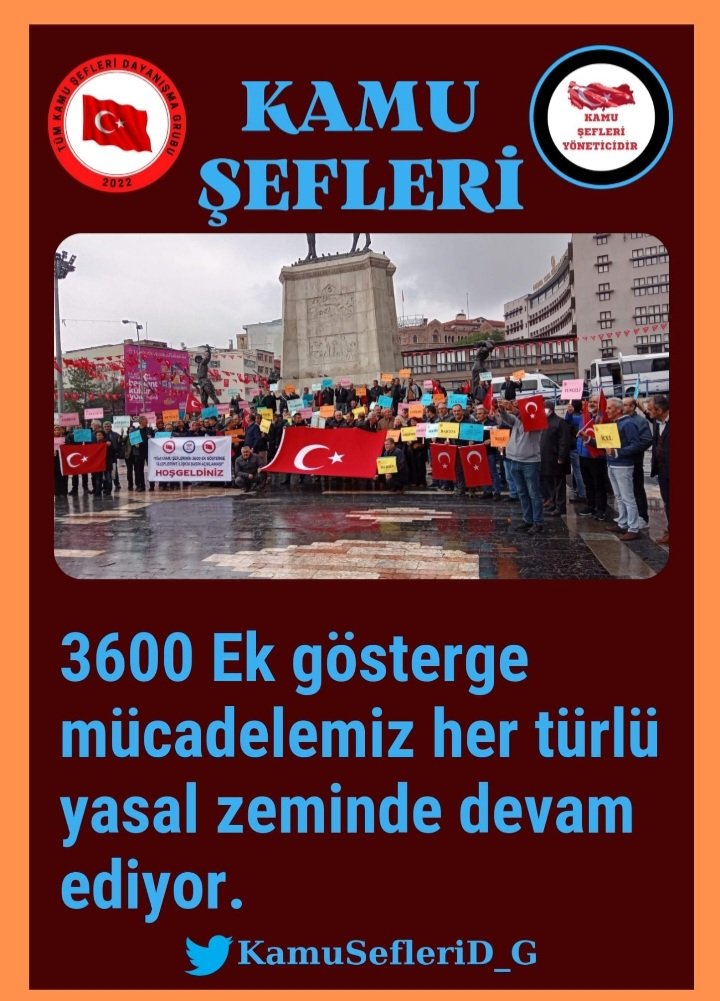 Unutulmak göz ardı edilmek #TümKamuŞefleri nin kaderi olamaz. Yıllardır süren mali hak kayıplarına 3600 ek gösterge de eklendi. İşe sorumluluğa gelince tanınan Şefler neden konu hak olunca tanınmıyor? Adalet istiyoruz, 3600 bizim hakkımız! <a href="/RTErdogan/">Recep Tayyip Erdoğan</a> <a href="/isikhanvedat/">Prof. Dr. Vedat Işıkhan</a> <a href="/memetsimsek/">Mehmet Simsek</a>