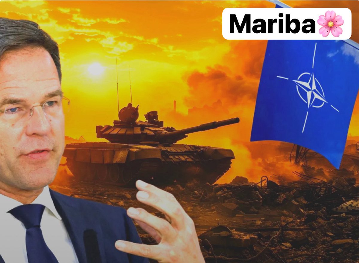 Mark Rutte, dat mugooltje met ze pet op ze achterlijke kop.. met de tekst.. Šef van NATO.

En hij staat daar te orakelen alsof hij een waarzegster op speed is.. 
Bereid je voor op oorlog.
Niet op lagere huur. Niet op vrede. Goedkope gas..
Nee nee.. oorlog. 

Volgens Markje kan