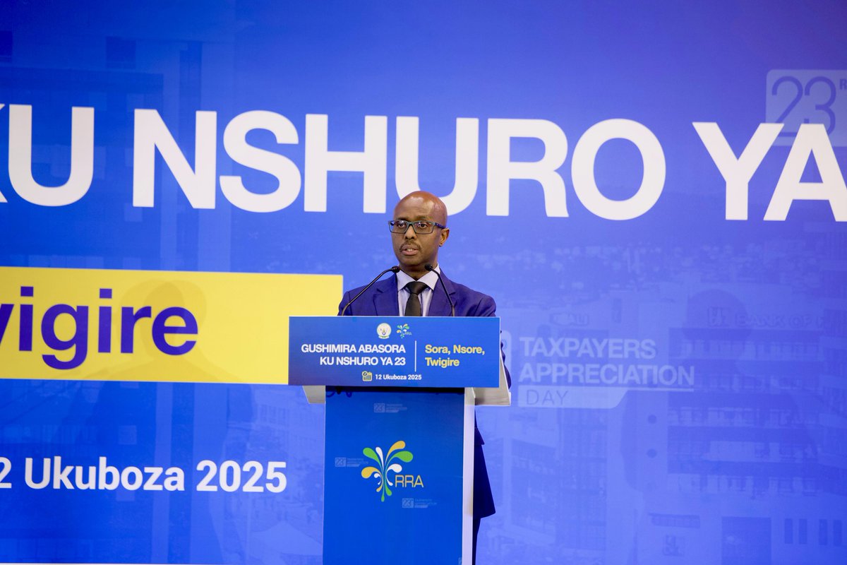 RwandaFinance's tweet photo. 23 years of taxpayers powering Rwanda's progress!

A huge THANK YOU to every citizen and business fulfilling this vital duty. Your taxes are the bedrock of our nation’s development journey.

Here’s why your contribution matters:

📈55.1% of the 2024/25 national budget is funded by tax revenue, up from 44.7% five years ago.

📈The economy is projected to grow by 7.1% in 2025.

🎯 Tax-to-GDP ratio to rise from 15.3% to 19% by 2029 and 23% by 2035.

Every tax paid builds better infrastructure, quality healthcare, enhanced education and shared prosperity.

#SoraNsoreTwigire

#TaxpayersAppreciation