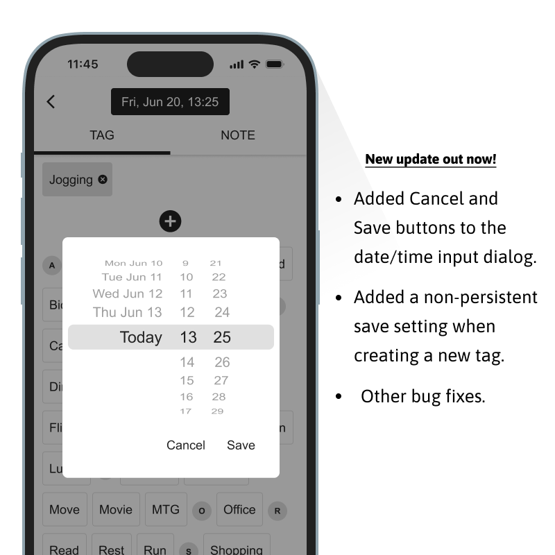 TagTimes_App's tweet image. App update is live!
I’ve improved usability with new controls and fixed several bugs for a smoother experience.

#TagTimes #TimeTracking #LifeLogging #ProductivityApp

iOS: apps.apple.com/us/app/tagtime…
Android: play.google.com/store/apps/det…