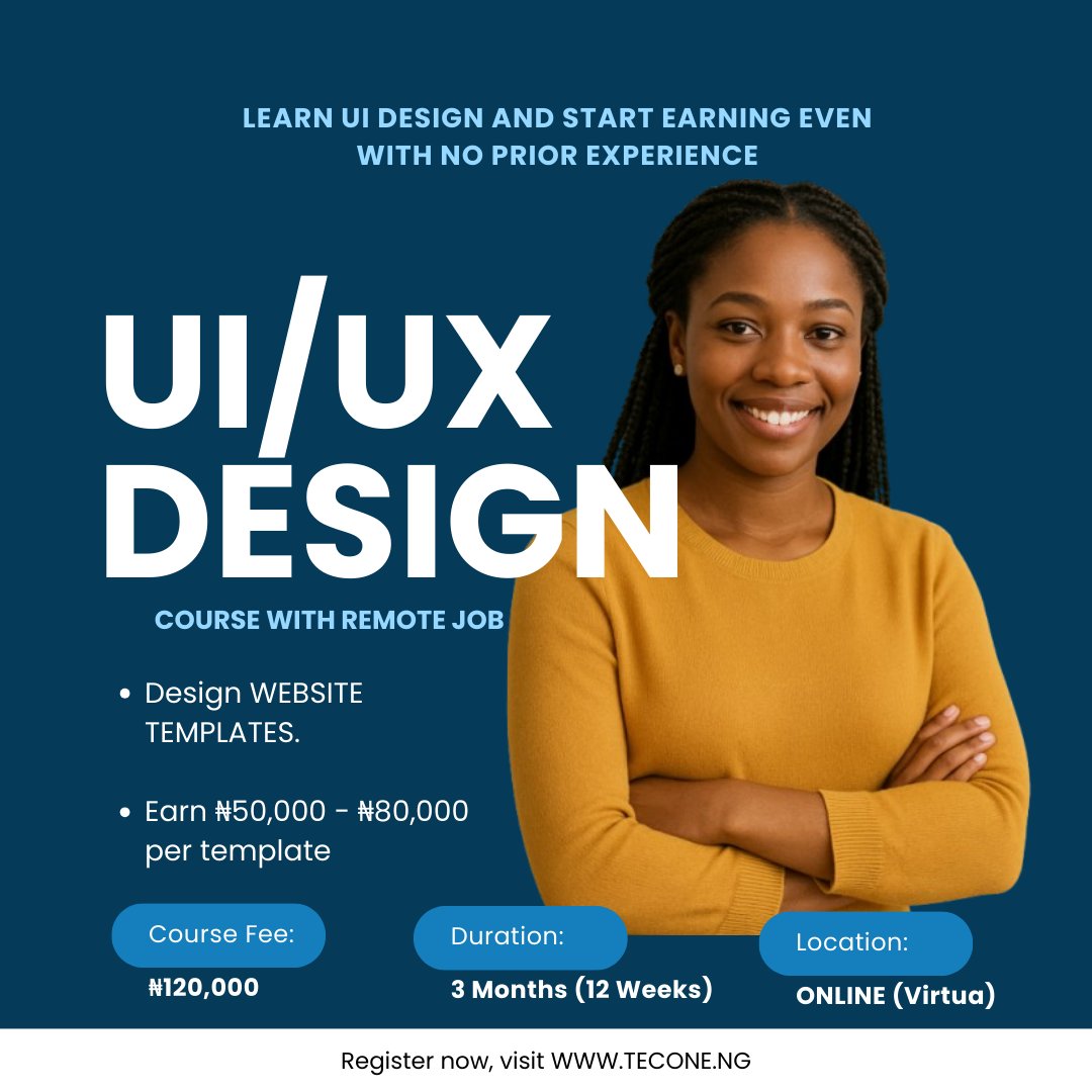 Tecone_NG's tweet photo. We love seeing students win.  

Because your success is our marketing.    

Our mission:  
Train 5,000 Nigerians into remote-ready UI Designers by 2026, help them earn cnsistently from website template sales.    

We’ve already started.
https://t.co/tCJ7MGVk3H https://t.co/ctCbkWknUB