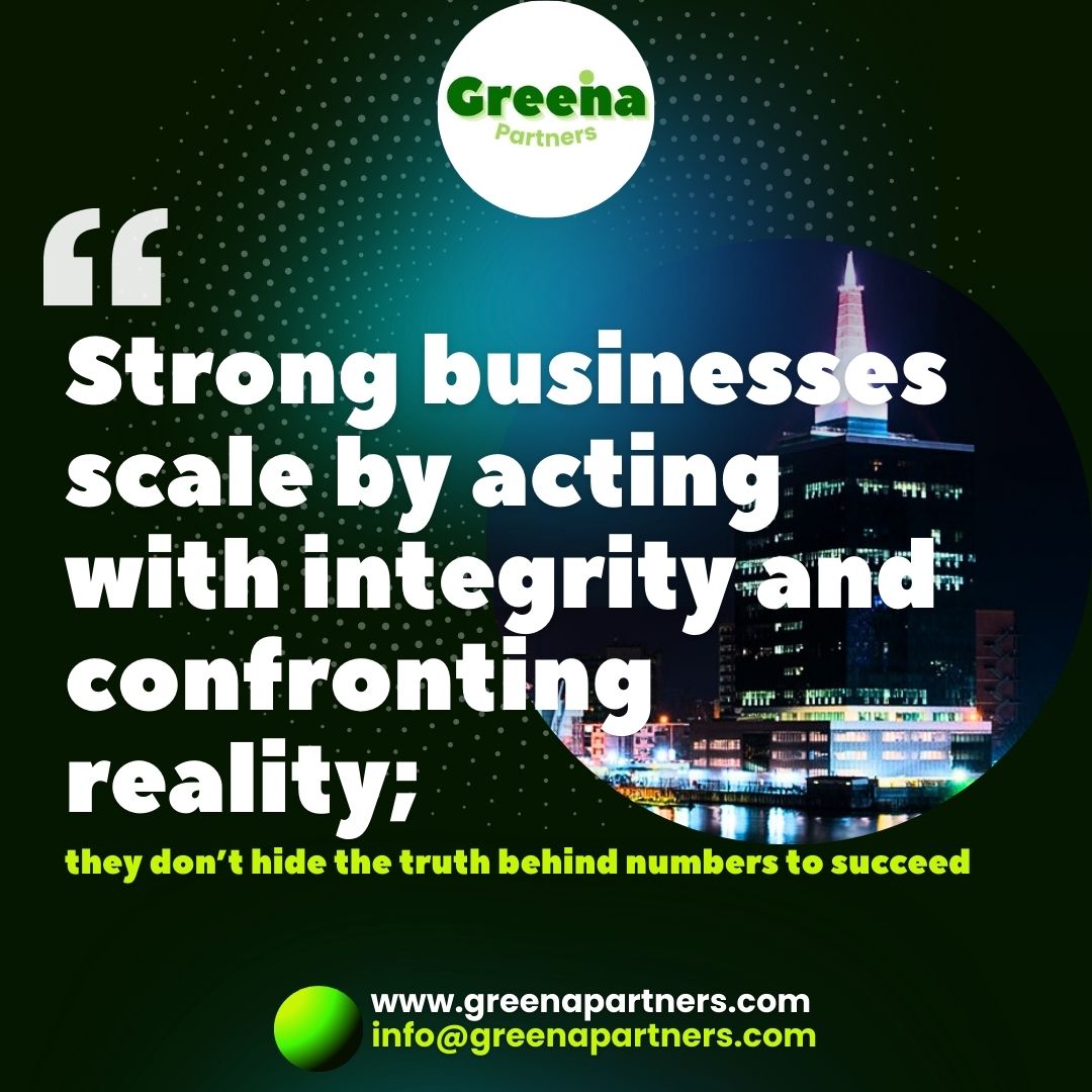 ☑️ Strong businesses  don't hide the truth behind numbers to succeed, they thrive by acting  with integrity, confronting reality, and making disciplined  decisions🔸

#FinancialLeadership #BusinessIntegrity #SustainableGrowth #CorporateGovernance #GreenaPartners