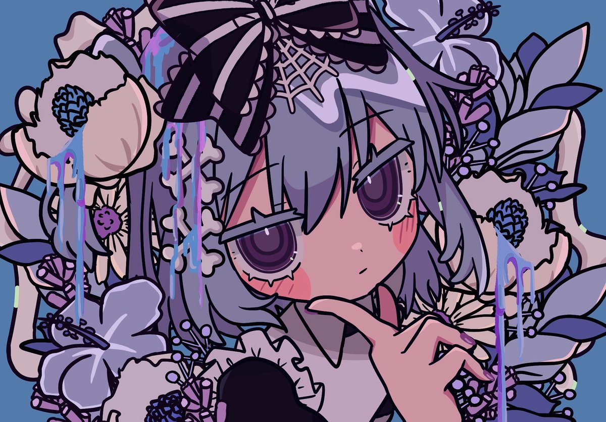 恐竜×ゴシック少女を描いています