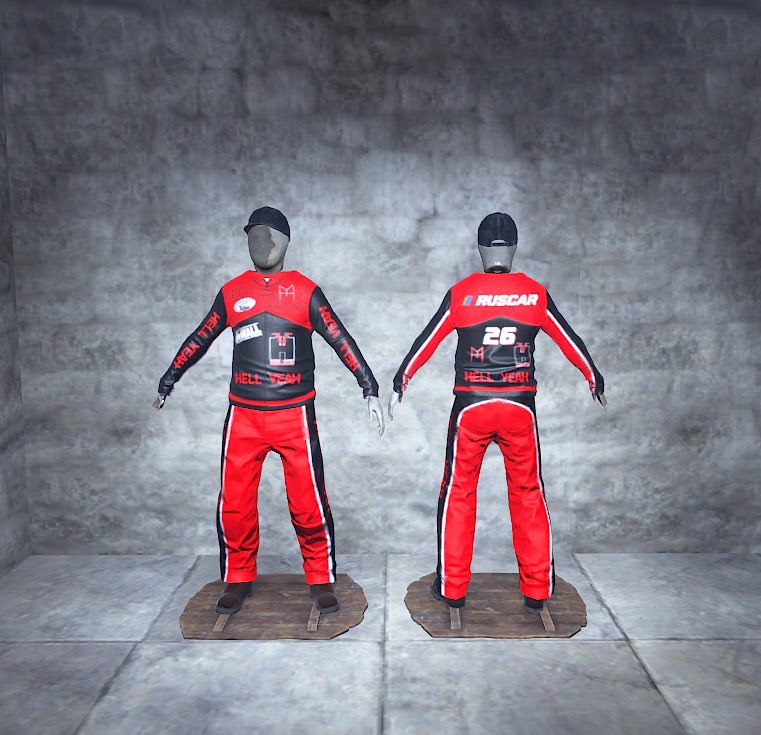 About one month away from the return of ruscar, nascar style racing in <a href="/playrust/">Rust</a> for season 2! Pics are of custom “fire suits” skins for racers that we have being made complete with “sponsorships” and everything! <a href="/ErrnieGerrn/">Errn 🐸🍄</a> <a href="/Alistair_McF/">Alistair McFarlane</a> <a href="/FcpnchStds/">facepunch</a>