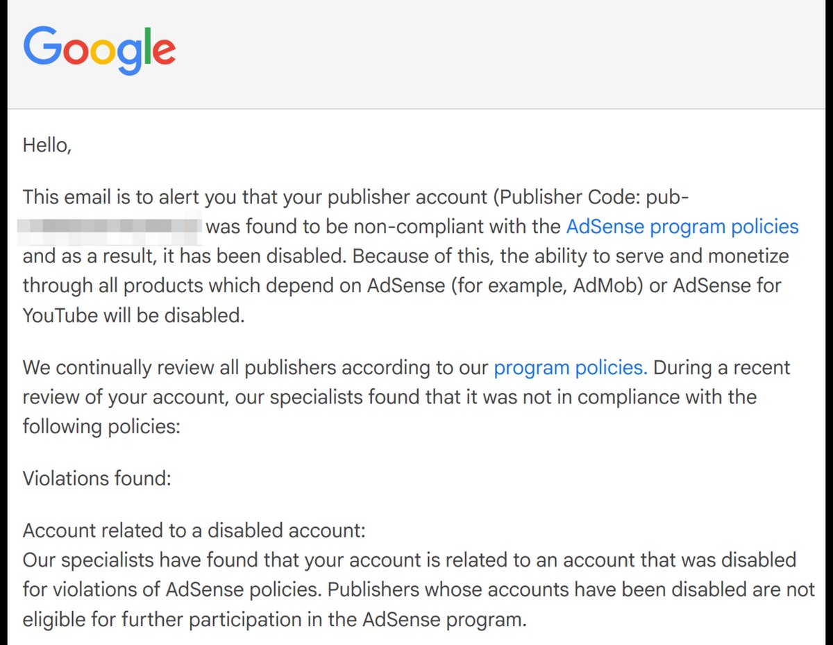 CuriousInLCL's tweet image. Youtube disabled my AdSense account for a completely false reason and my appeals aren't even getting sent to them. I need to talk to a human.

If Youtube's new AI reviewers are related to this, it sets a terrible precedent for other small channels.

@TeamYouTube