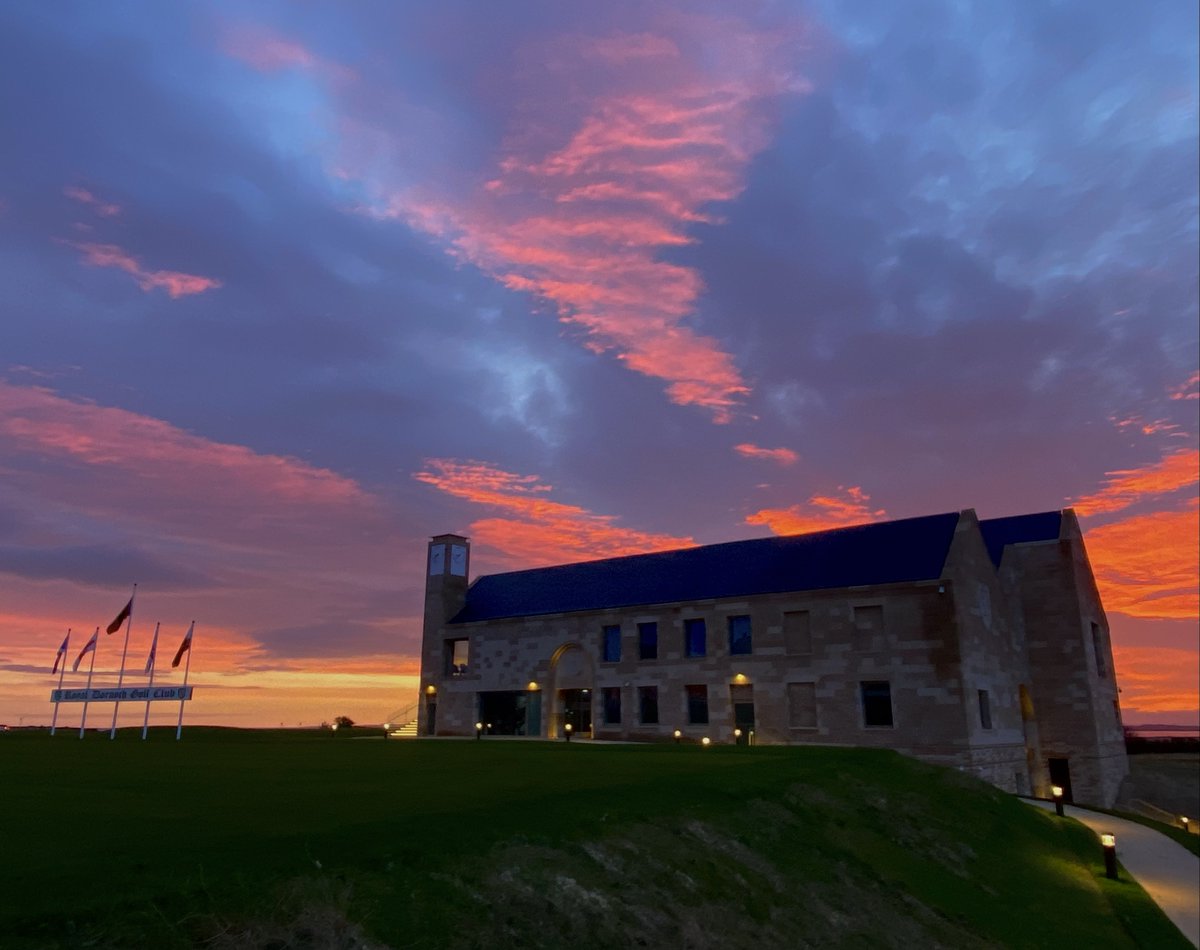A new dawn for Royal Dornoch. Captured beautifully this morning by Matt Harris, ou new clubhouse stands ready beneath a glowing red sky, a fitting backdrop for a special moment in the club’s history.