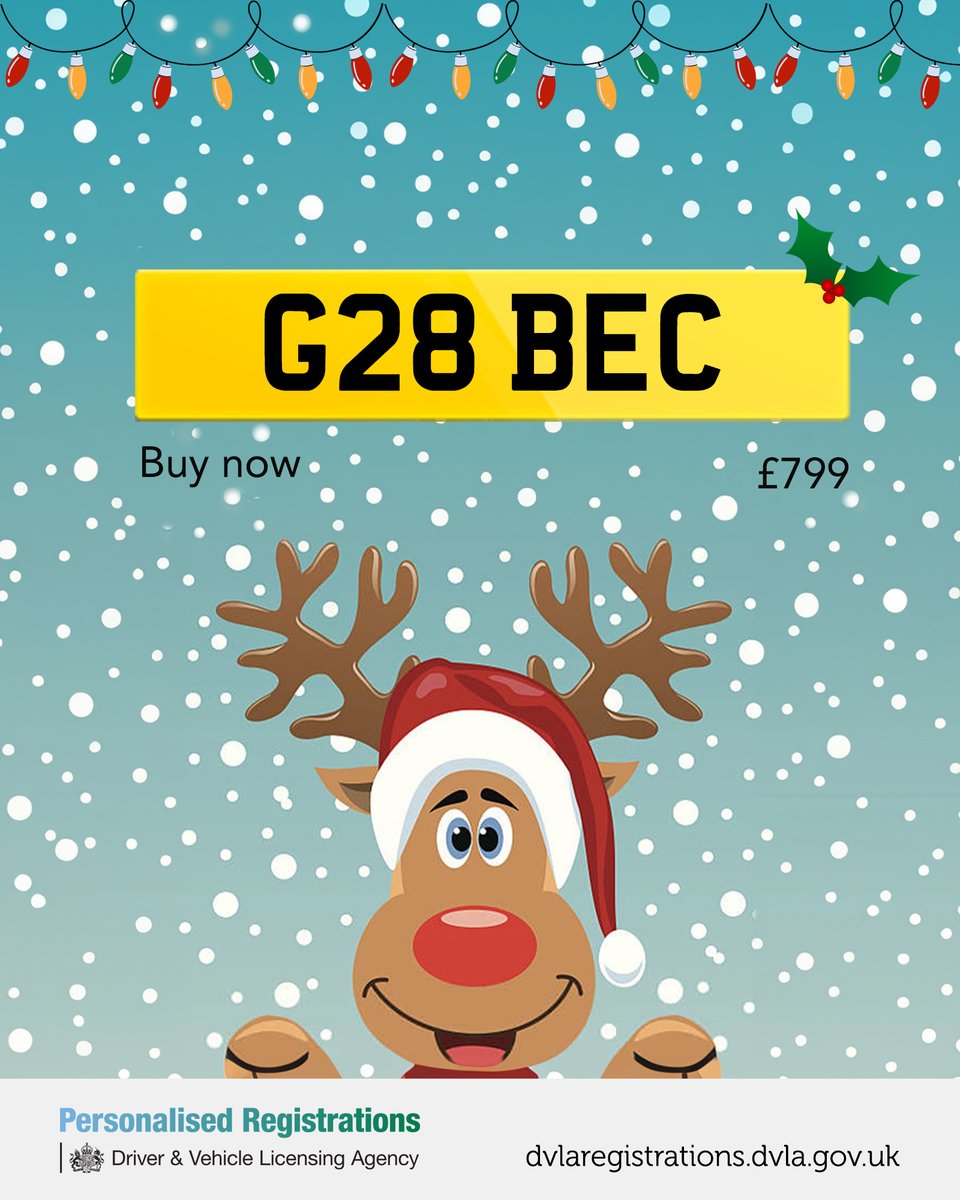 Is this the perfect gift for someone you know? 🎄

Make it personal this Christmas with a personalised registration! 🎅

Available to buy now on the link below:
🌟ow.ly/1Lh850XyAbi
#MyDVLAReg #MakeItPersonal #DVLARegistrations