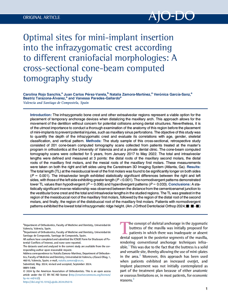 orthoUVresearch's tweet photo. Where is the safest site for infrazygomatic miniscrew insertion?
CBCT analysis shows that bone dimensions vary with facial pattern, highlighting the need for individualized planning.
https://t.co/3DZTc9TdaT https://t.co/dkjVGeyqUS