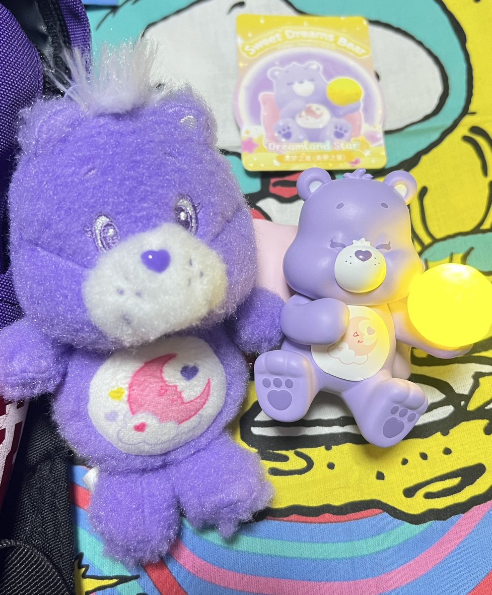 ケアベアのブラインドフィギュアも買ったんだけど、欲しかった紫の子で