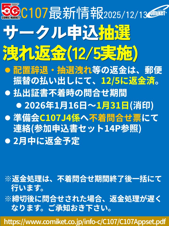 返金分 みんなも確認しよう‼️ 俺も抽選洩れ（付記事項なし）で返金来たので