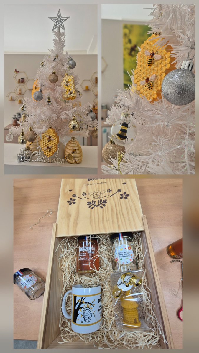 🎄🐝 Chez Beezou,la magie de Noël commence!
Les cadeaux se préparent, les coffrets se remplissent… et notre sapin décoré d’abeilles est officiellement installé ✨💛
Un Noël local, doux et engagé, comme on l’aime.
#Beezou #Noël #CadeauxLocaux #Miel 
  #Occitanie #CoffretsDeNoël