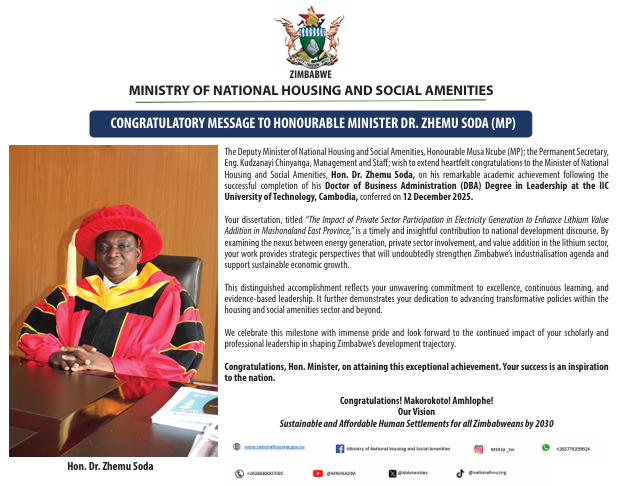 MINISTRY OF NATIONAL HOUSING AND SOCIAL AMENITIES tweet media