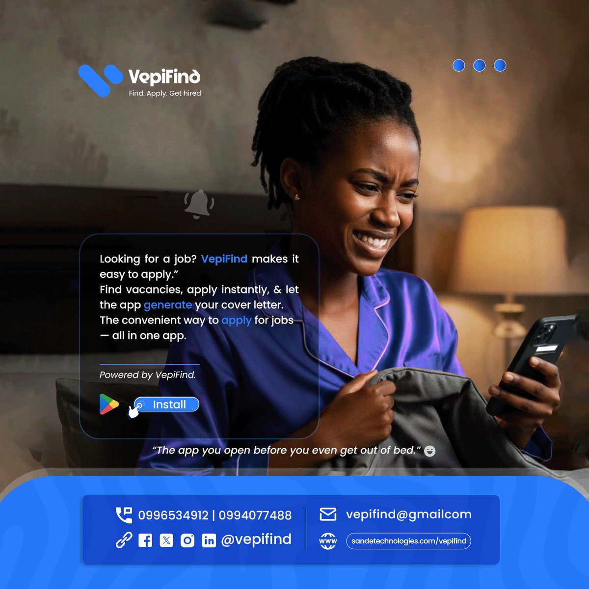 VepiFind's tweet image. Job hunting? 
VepiFind makes it easy! Auto-generate cover letters, find vacancies &amp;amp; apply instantly.

Download now &amp;amp; get started in 3 easy steps!
play.google.com/store/apps/det…

REPOST for awareness 🇲🇼
📱💼 #JobSearch #vacancies #Jobs
