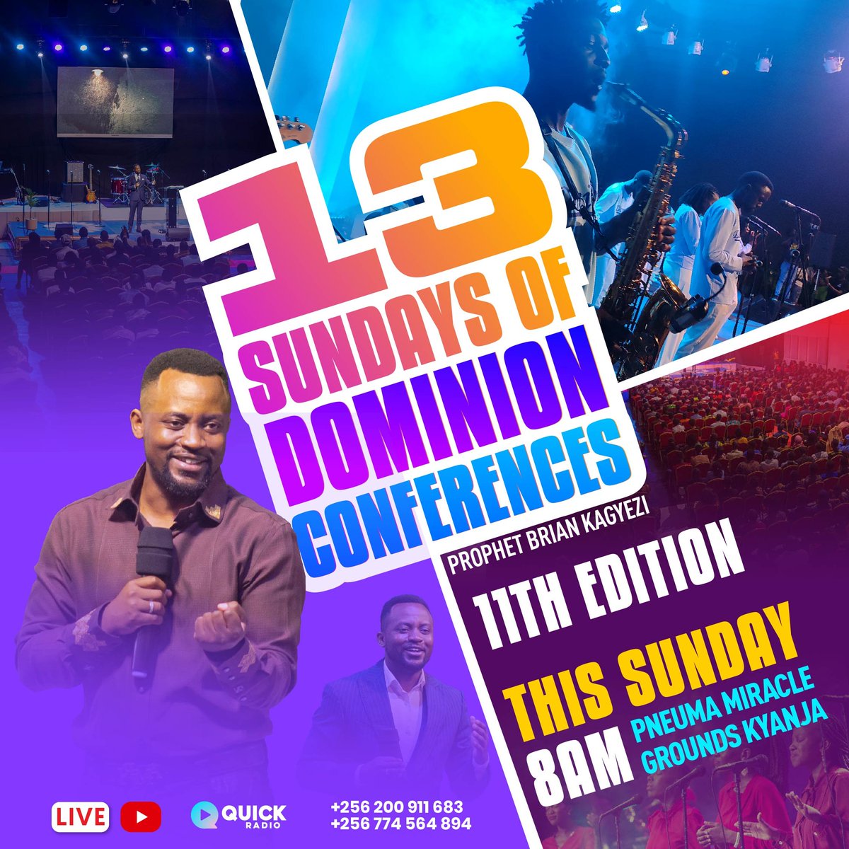 PBKagyezi's tweet photo. The atmosphere is too powerful to miss. Join us this Sunday for the Dominion Conference 11.
It is not a routine but an opportunity to receive and hear from God.
Tomorrow, 8 AM at the Pneuma Miracle Grounds.
#DominionConferences
#NightOfDominion #18DaysToGo https://t.co/RiPPrh3NH8