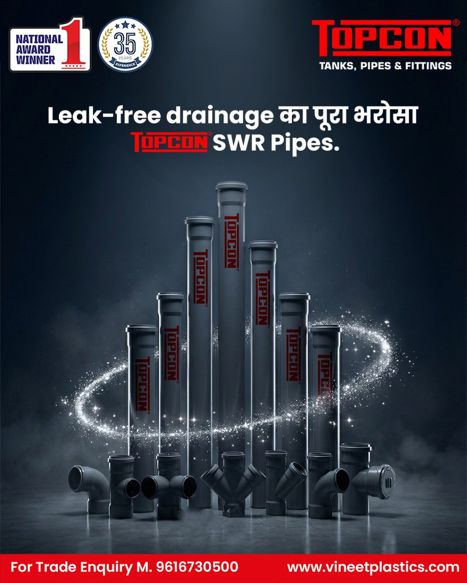 Topconwatersol_'s tweet photo. जब भरोसे की बात हो, तो TOPCON SWR पाइप्स का नाम ही काफी है!

📞 For Trade Enquiry: 9616730500

Visit - https://t.co/grtbFVmupA

#uPVC #SWRPipes #Topcon #Borewell #BorewellPipe #watertanks #waterpipes #gardenpipes https://t.co/Me3Rr7PkLB
