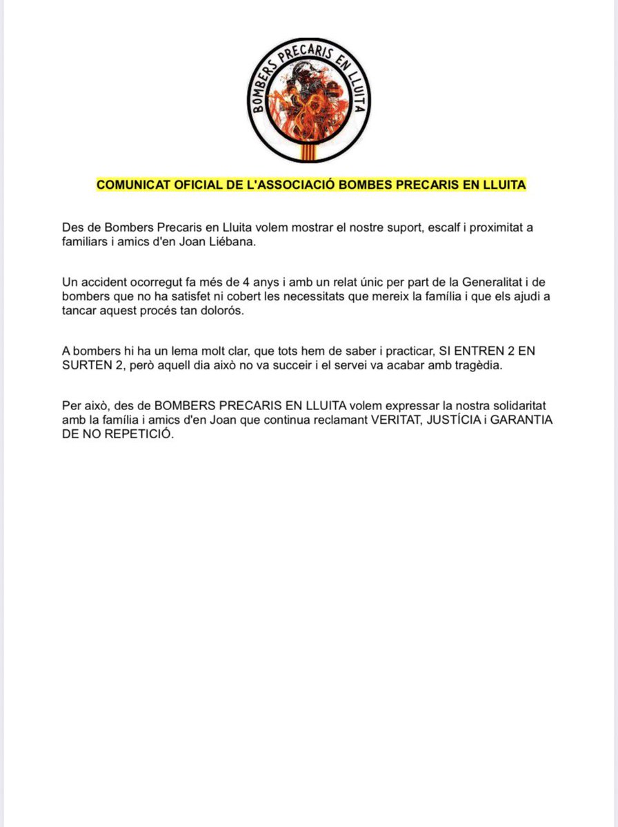BOMBERS PRECARIS EN LLUITA tweet media