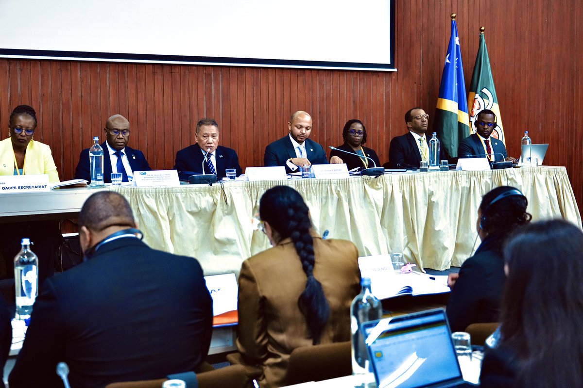 PressACP's tweet image. In his opening remarks, the President of OACPS Council  of ministers, Hon. Peter Shanel Agovaka outlined the road ahead for the Organisation, stressing that it demands vision, political resolve, and strategic clarity. 

In an era of uncertainty, he underscored that the…