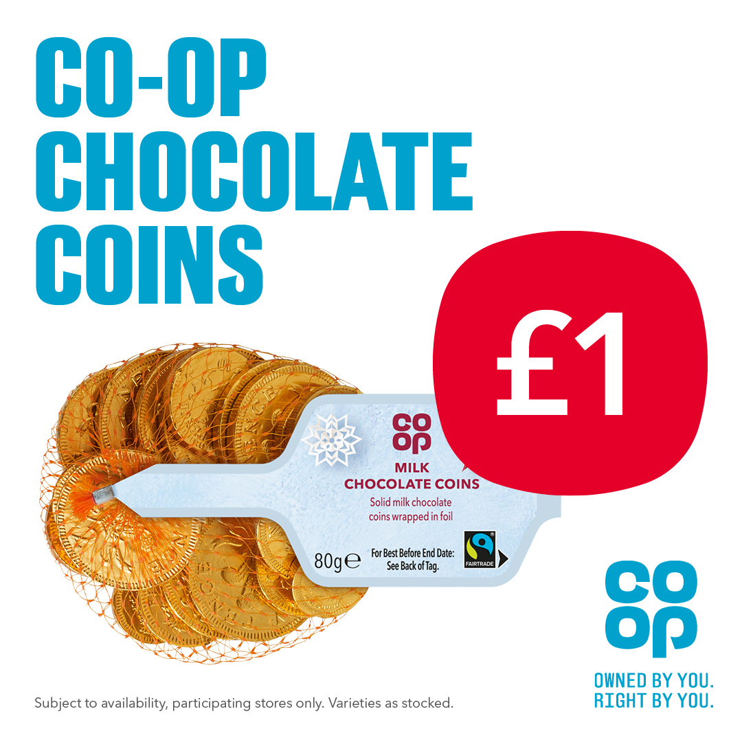 ✨ Add a little festive sparkle for just £1! The <a href="/coopuk/">Co-op</a> Milk Chocolate Coins are the perfect stocking filler or sweet treat this Christmas 🎅