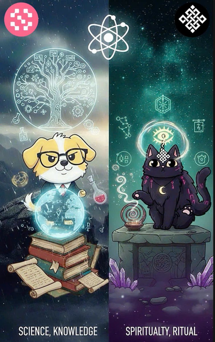 qanmessiyamal10's tweet image. In everyday life, everyone is surely familiar with dogs and cats -the two pets that are loved and pampered the most.

These two animals also represent science and spirituality, two elements that are essential in real life.

G @SentientAGI G @ritualnet GDobby GSiggy ! 

HAPPY