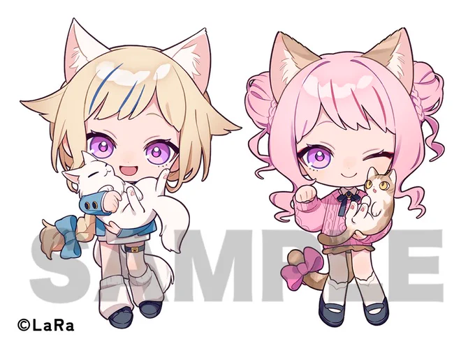 【HIMEHINA×GiGOキャンペーン～もふもふ猫日和～】 にて、田中ヒメさんと鈴木ヒナさんのミニキャライラストを担当させていただきました! よろしくお願いいたします #ヒメヒナ #GiGO