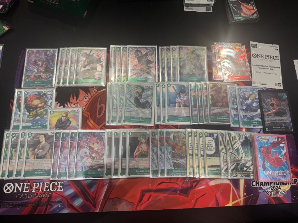 Adachi_1370's tweet photo. Top 4 OP Melbourne Regionals
Green Zoro same 50 as @hubert_tanaya @SirisX777
Face no ace in swiss was a surprise
Crazy that top 4 was all 2 above and @Stephen_optcg 5112HQ!

Had a blast today and thankful that my friends chose Green Zoro for me 🎉🥳

Thank you to 5112 HQ for prac https://t.co/F7gi1I5CBW