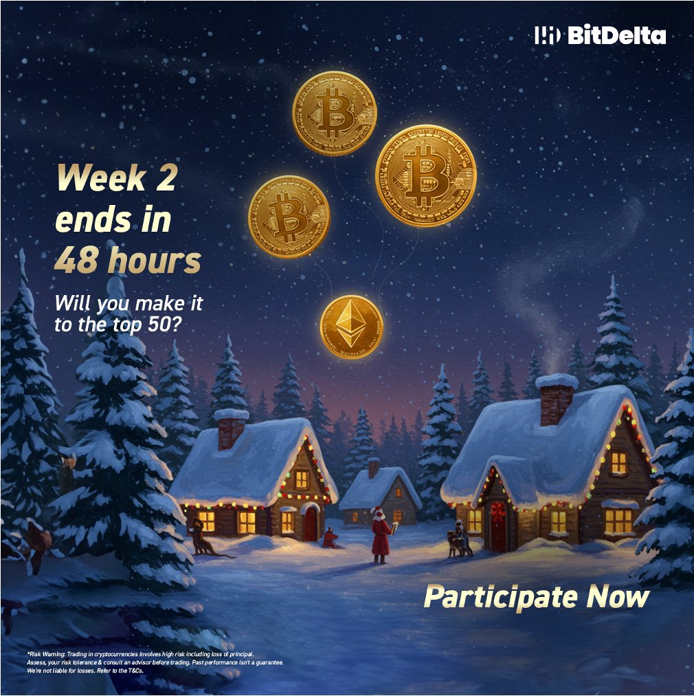 bitdelta's tweet photo. 48 hours left in Week 2. No slowing down now; this is where climbs are made.

Keep Trading 👉 https://t.co/zIyx892KqS

#WinterWonderTrade #BitDelta #Traders #CryptoWorld #TradingCompetition https://t.co/XUl3pC2y9s