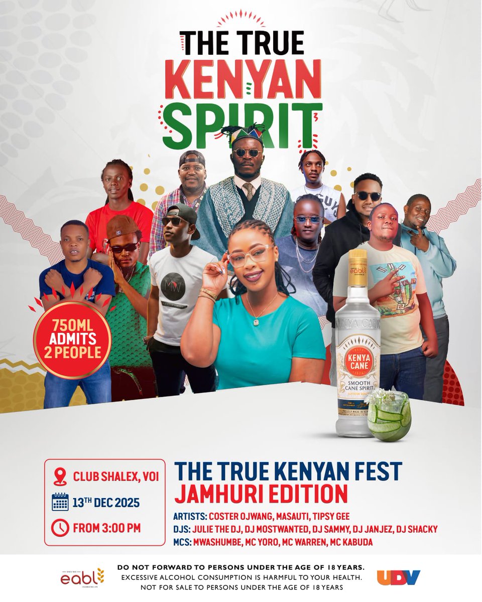 mrsauthentic23's tweet photo. Are you ready for the true kenyan fest Jamhuri edition? Coz I am, can't wait to see Masauti. Kuja club shallex Voi ucheki the talents, energy and nonstop music from these top kenyan artists.. curtesy of Kenya Cane @Sos_peter1 usikose #TheTrueKenyanSpirit https://t.co/DA5DurxgfR
