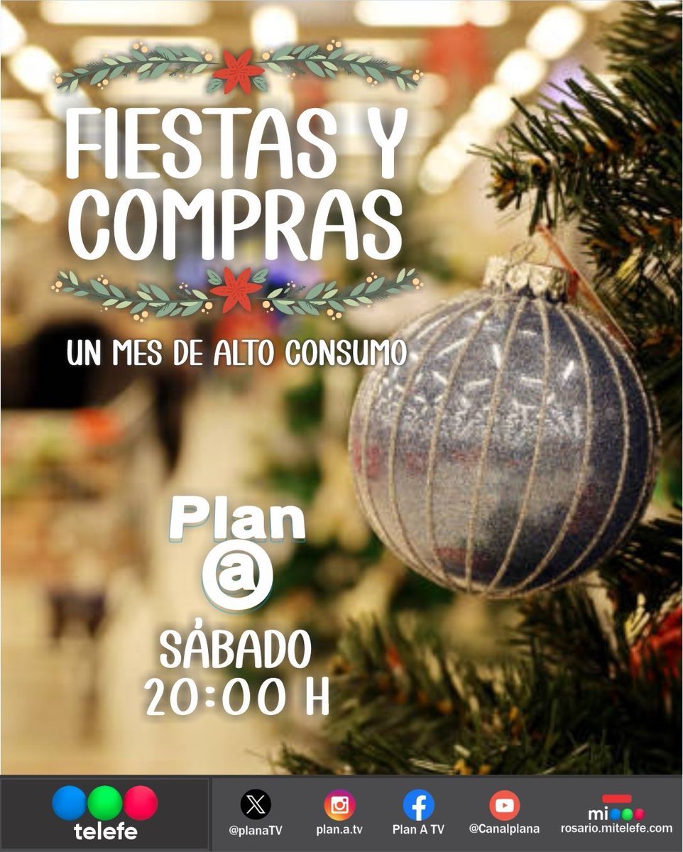 🎄💳 Las compras de fin de año dicen más de la economía de lo que parece.
Con precios más moderados y consumidores más estratégicos, el movimiento empieza a sentirse en diciembre.
¿Cómo se prepara el comercio para este pico de consumo? 📈🛍️✨ 

Sábado 20.00 h. x  <a href="/teleferosario/">Telefe Rosario</a>