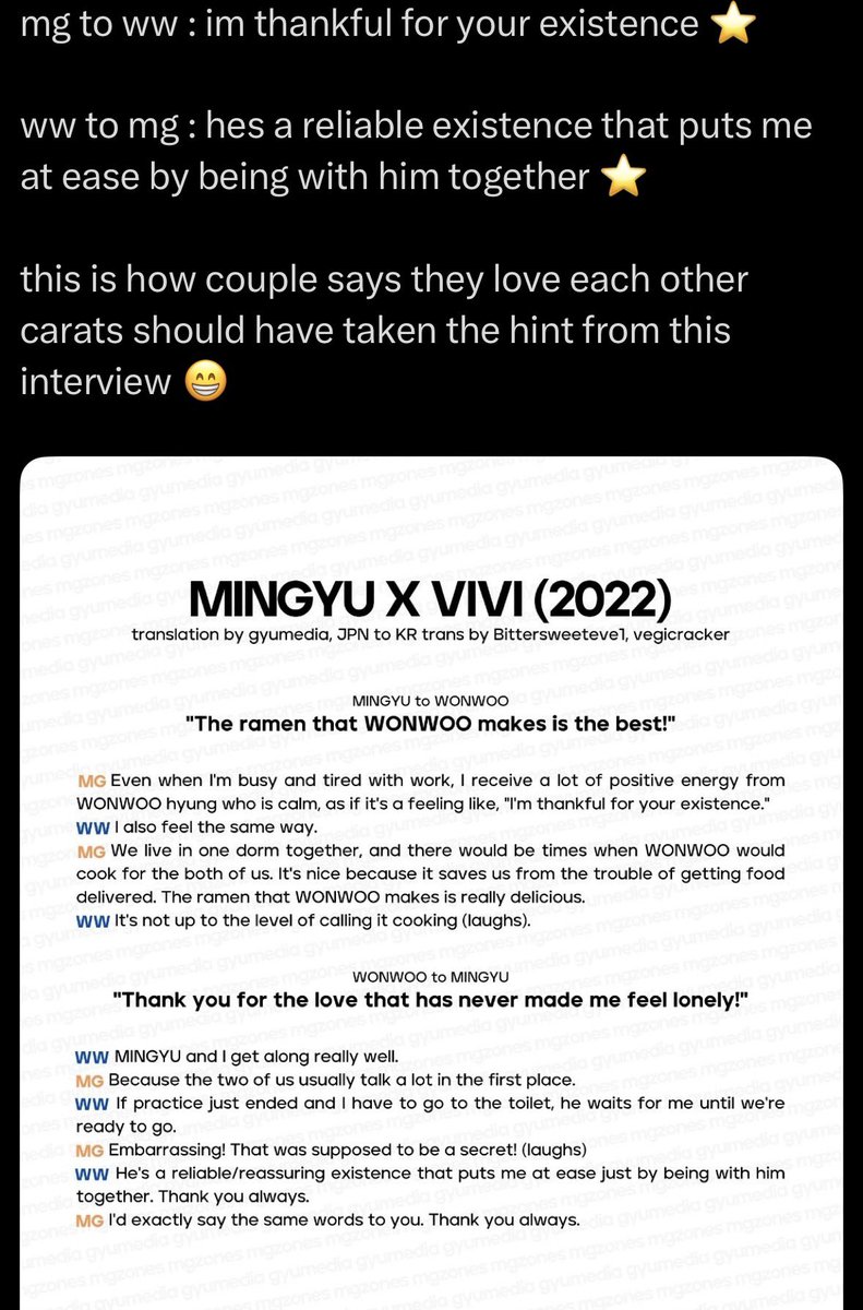 mwoomf's tweet image. GOOD LORD SENSE OF COMFORT, STABILITY MENTION &amp;amp; WHO WARMS MY TIRED HEART WITH GENTLE SMILE 

COMPARED THIS STATEMENTS WITH WHAT MINWON SAID IN INTERVIEWS MY MIND WAS BLOWN AWAY 🤯🤯

MINWON REAL AS FUCK 😁