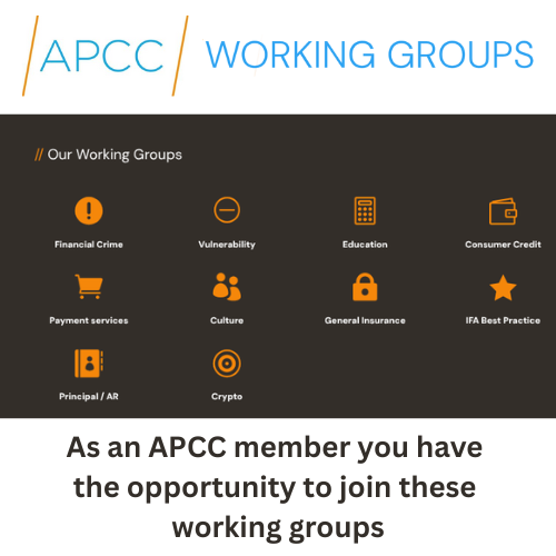 The APCC has various working groups, some of which are sector specific as well as others which are more holistic across all FCA / PRA regulated firms.

As an APCC member you have the opportunity to join these working groups.

Read more here bit.ly/APCC-Working-G…