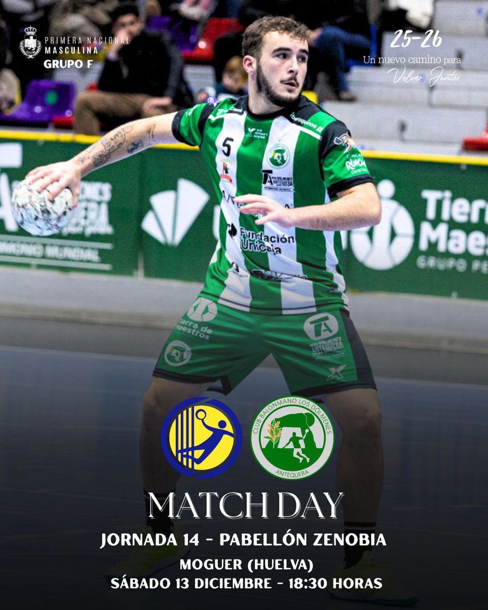 ⚔️ MATCH DAY💥

🏆 Jornada 14 - Primera División Nacional
🆚 <a href="/CBMPAN/">PAN Moguer</a> 
📍 Pabellón Zenobia
🕒 Sábado 13 de diciembre, 18:30 horas

#MatchDay #UnNuevoCamino #VolverJuntos #VamosDólmenes 💚