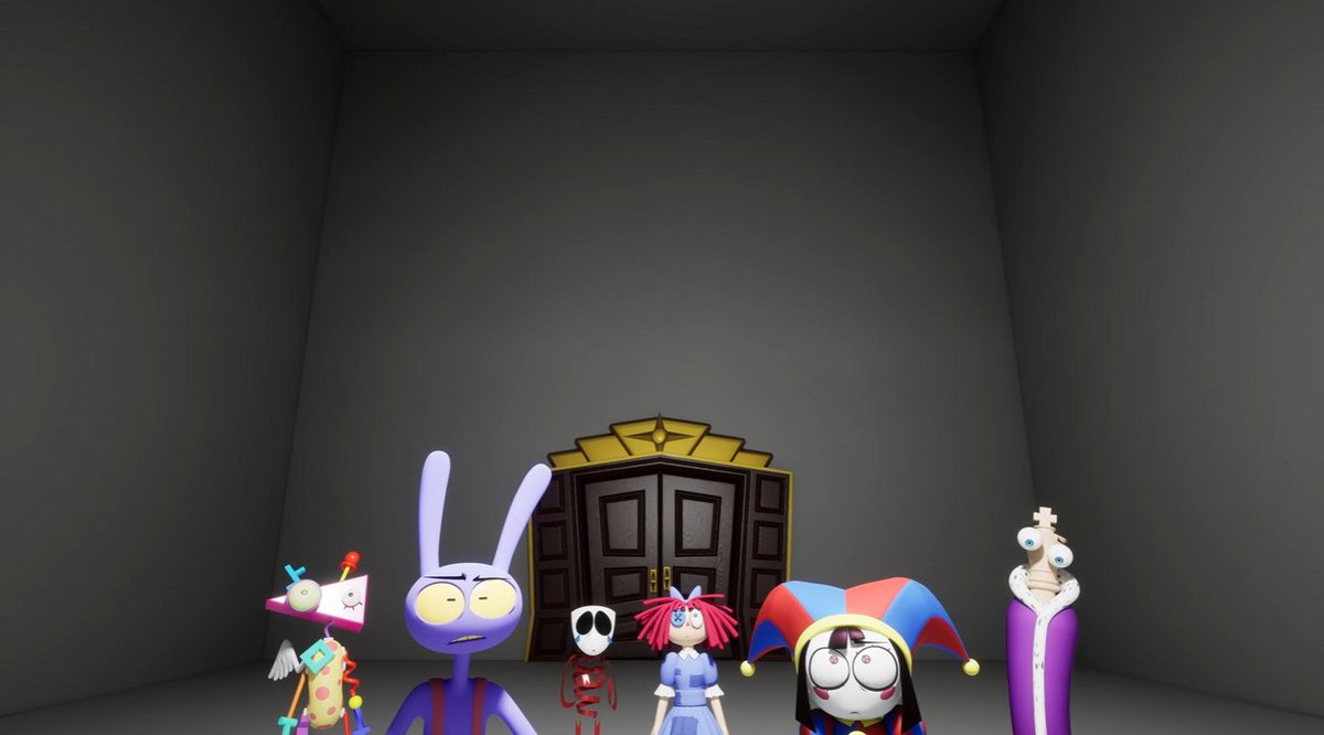 DarthMuppet23's tweet photo. #DigitalCircusspoilers #DigitalCircus 

This is genuinely my favourite shot from the episode, maybe even the series. Its so empty, bland, unfulfilling and silent. feels so awkward. All of that world building those plot reveals that tension all of it just to be an adventure 10/10 https://t.co/91p35iRll9