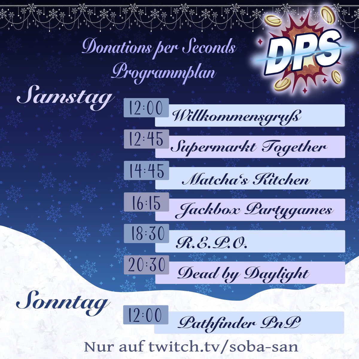 Es ist soweit!

Donations per Second startet mit seinem ersten Charity-Event!

Wir freuen uns über jede Person die reinkommt und sogar was spendet!

Link zum Stream: twitch.tv/soba_san

#GERVtuber