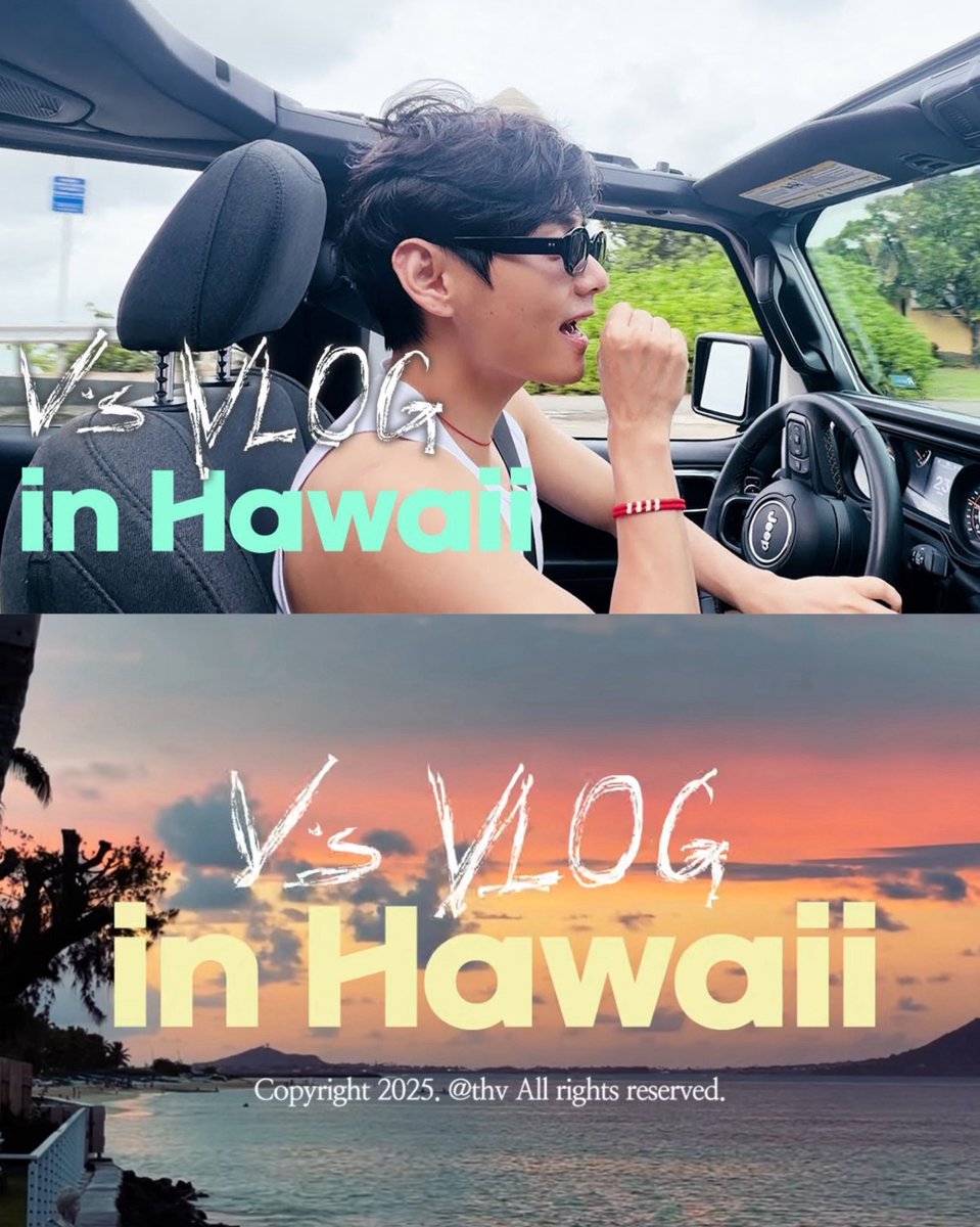As promised Taehyung has released his Hawaii Vlog for us. Make sure to leave loads of comments and enjoy the Vlog 

🌺youtu.be/thBtkE54Abo?si…