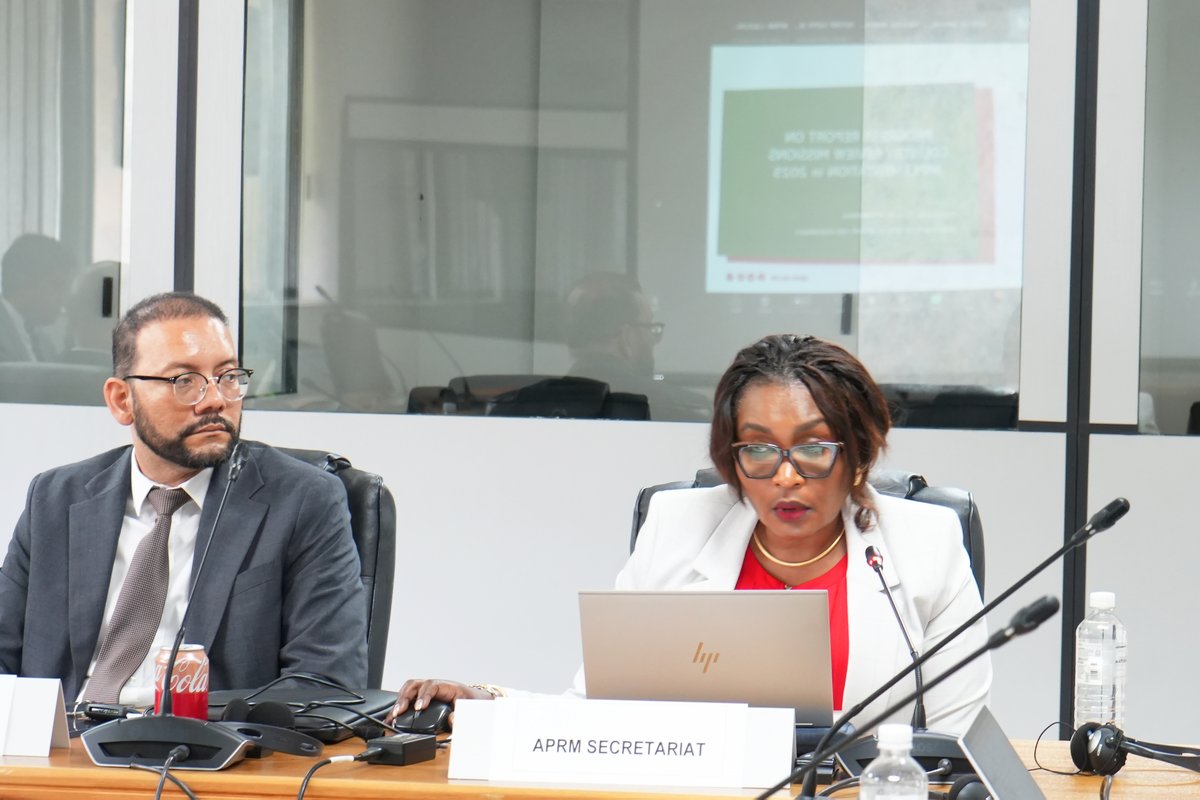 APRMorg's tweet image. The Committee of APRM Focal Points recently convened a hybrid consultative meeting. Delegates were updated on the proposed theme and sub-themes for the Africa Governance Report 2027 and briefed on the outcomes and recommendations of the 5th APRM Youth Symposium.