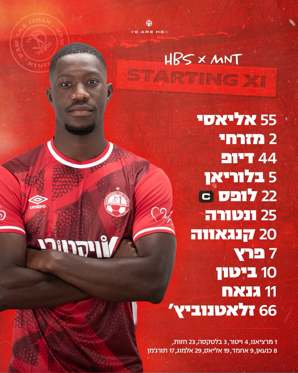 ההרכב למשחק הערב. בהצלחה ❤️