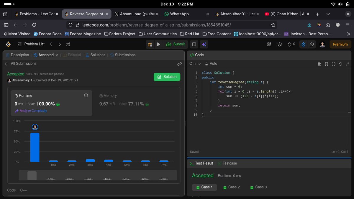 ulhaqcdr's tweet image. DAY 85-90-&amp;gt;[3498. Reverse Degree of a String]
#LeetCode #DSA #Problem
