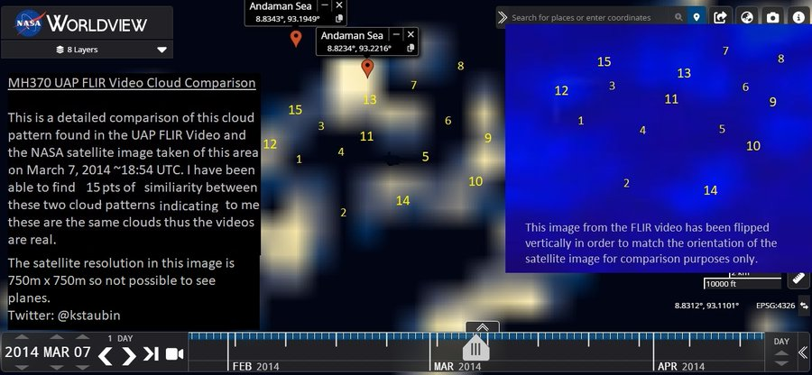 left image is NASA cloud database from time of MH370 disappearance. right image is from the regicide FLIR MH370 video.
a perfect match.
this is NOT what a hoaxer would do.

credit to <a href="/kstaubin/">Ken S 🇨🇦</a> 

<a href="/AshtonForbes/">Ashton Forbes</a> 
#MH370x
