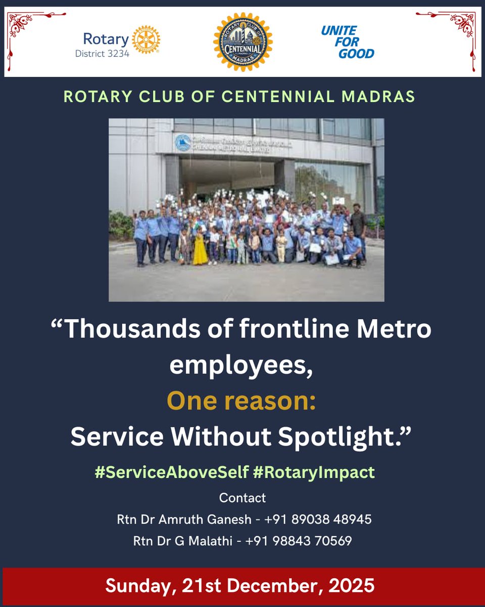Rotary Club of Centennial Madras (@ofrccm) on Twitter photo 