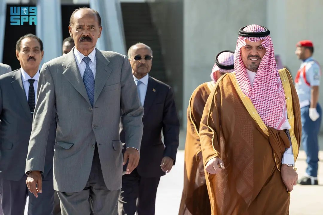 khaledmahmoued1's tweet image. President of Eritrea Isaias Afwerki has concluded a successful four-day official visit to Saudi Arabia, departing from the city of Jeddah today, according to the official Saudi Press Agency (SPA).
The visit featured high-level talks with Crown Prince Mohammed bin Salman to…