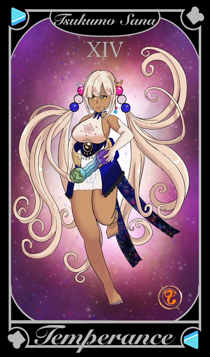 Lifeofforrest_'s tweet photo. Day 11 of posting my #HololiveEn tarot deck! Made space queen and learned about so much about bread! #Sanallite 
#galaxillust #hololive https://t.co/r1fQxzdqTw