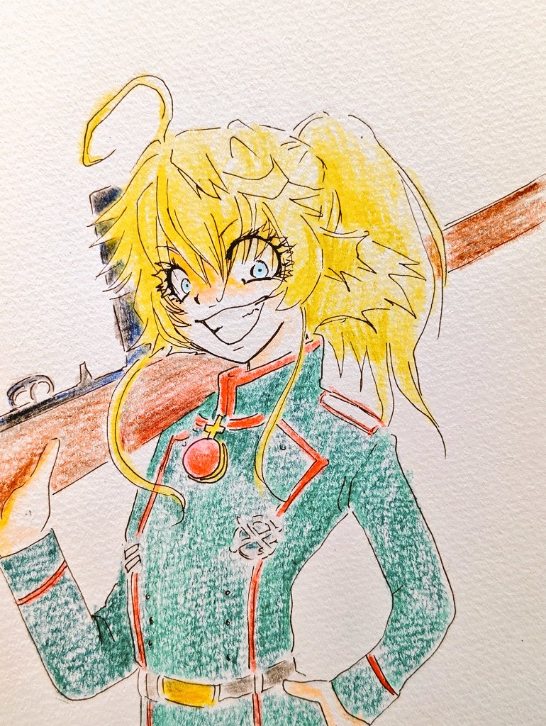 幼女戦記アナログイラスト過去絵 警告が出たので出し直します。