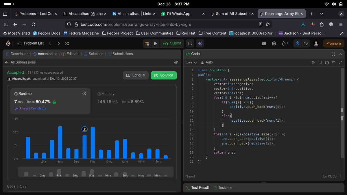 ulhaqcdr's tweet image. DAY 85-90
-&amp;gt;[2161. Partition Array According to Given Pivot]
-&amp;gt;[2149. Rearrange Array Elements by Sign]
#LeetCode #DSA #Problem