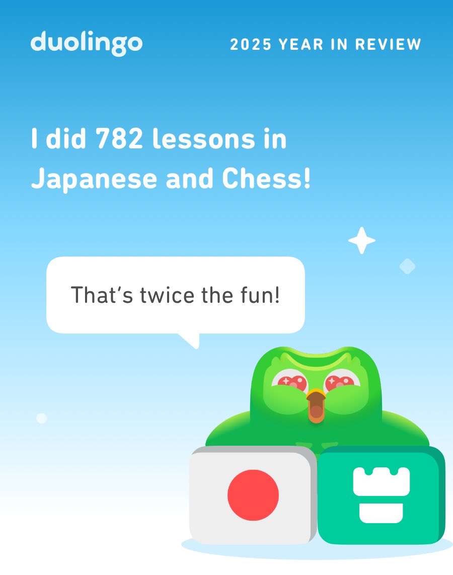 foratheexplorer's tweet photo. Look how much I learned on Duolingo in 2025! How did you do? #Duolingo365 https://t.co/9ozUpliJmN