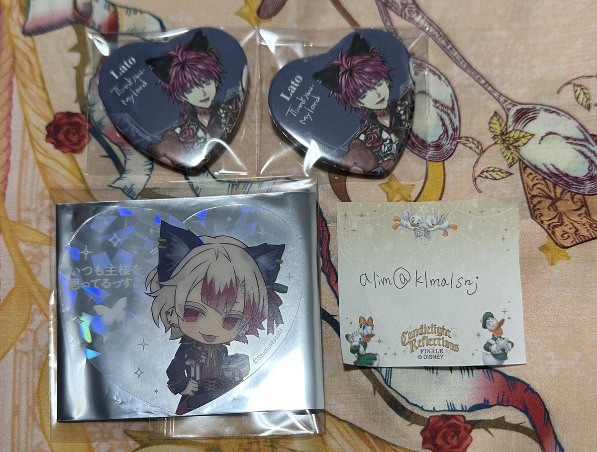 あくねこ ナンジャ クリスマスツリーくじ ハート缶バッジ きらきら