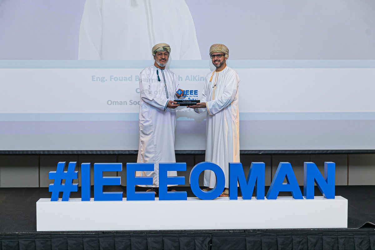 IEEEOman's tweet photo. IEEE Oman Section held its Annual Gathering on Dec 3, 2025, under the patronage of Engr. Fuad Al-Kindi. The event celebrated 2025 achievements, student activities, and honored Best Paper Award winners, active members, societies, and new IEEE Senior Members. https://t.co/U4RS80La9J