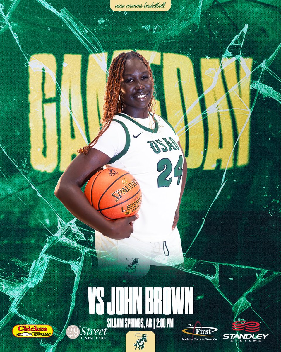 🏀𝗚𝗔𝗠𝗘𝗗𝗔𝗬🏀
The Drovers look to bounce back as they travel to JBU!

⏰: 2:00 PM CT
📍: Siloam Springs, AR
🏟️: Bill George Arena
📺/📊: usaoathletics.com/composite

#DroverNation🏇 x #BleedGreen