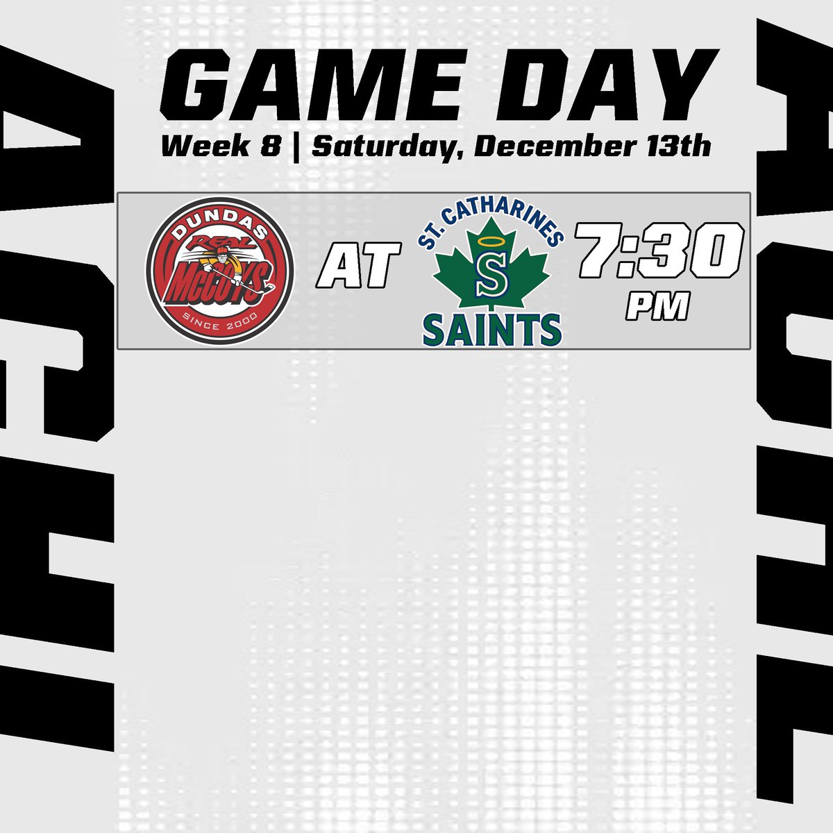 TheACHL1890's tweet photo. It’s a back-to-back showdown tonight!
After a 5–4 Saints win in Dundas last night, the Real McCoys and Saints meet again — this time in St. Catharines at the Merritton Centennial Arena.
🕢 7:30 PM puck drop
📅 Saturday, December 13
Who takes the rematch?
#ACHL #AllanCupHockey https://t.co/Mm8WO8LiYL
